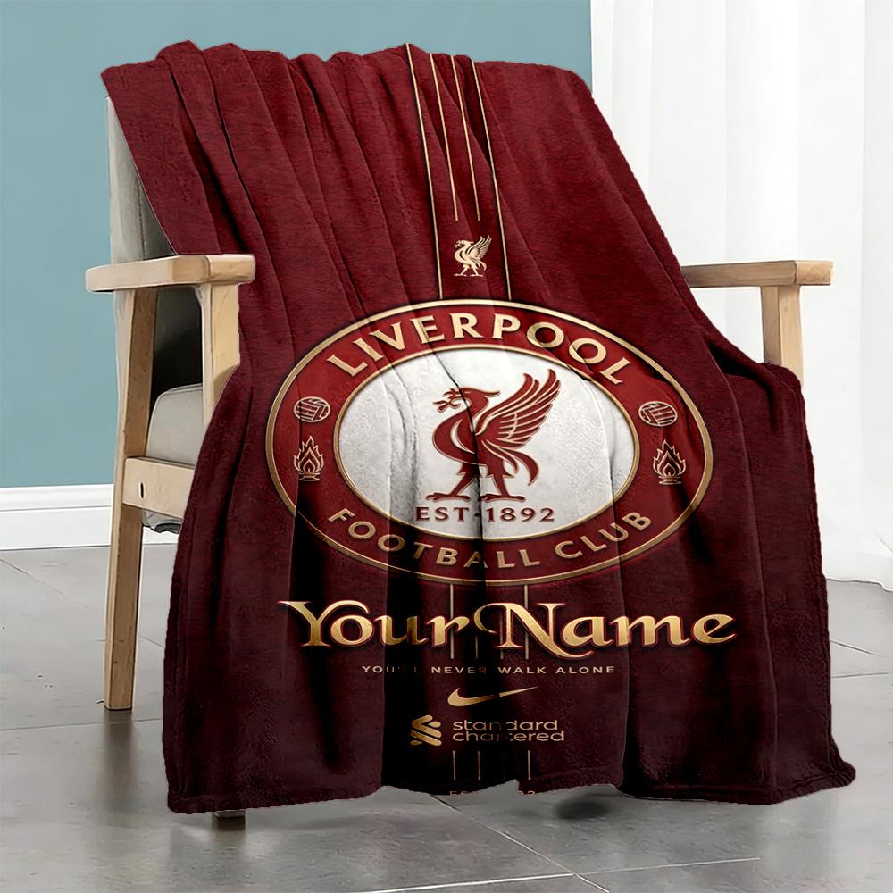 Liverpool Personalized Name Blanket Cozy Personalized Blanket Warmthful Decor Perfect for Home Decor Livingroom Chair Office for All Occasions