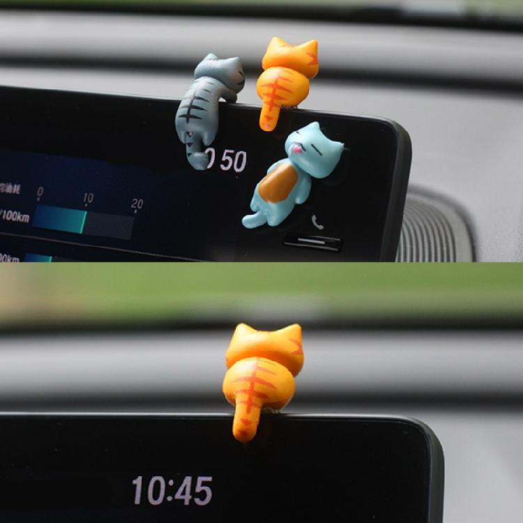 6Pcs Car Interior Decoration Ornament Dashboard Center Console Cute Kitten Car Accessory Mini Kitten Decoration