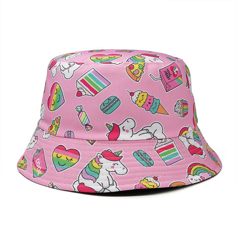 XUANCUI Herstellung Sommer Outdoor Freizeitkappe Allover Print Erdbeerfrucht Fischerhut