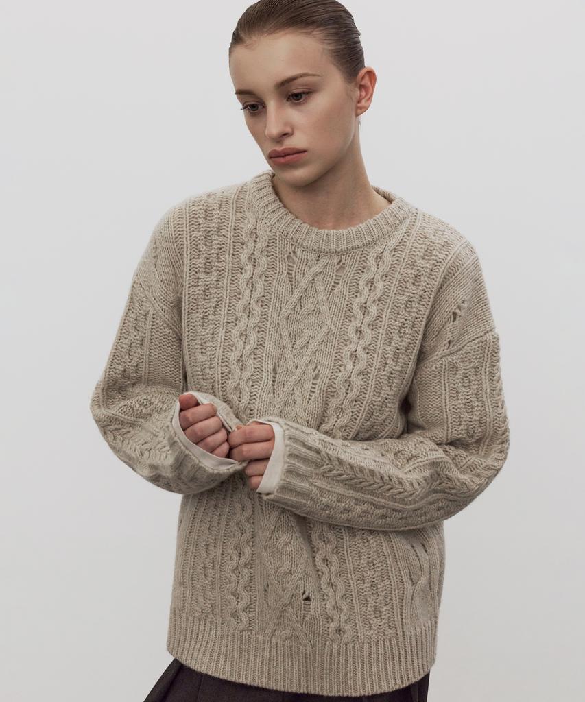 ELLIOTI Aran Wool Sweater_2Color