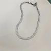 European-American Fashion Three-Layer Flat Snake Chain Layered Necklace for Women - Metal Cross Clavicle Chain