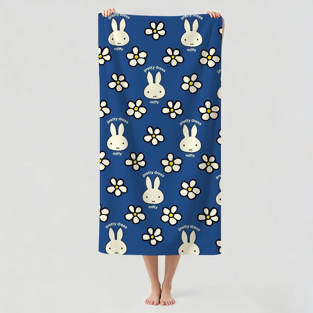 Cartoon cute M-Miffy Towel Drying Bath Towel Applicable To Light Swimming Camping Yoga Beach Out