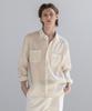 Dekkoloso Jacquard Texture Striped Linen Shirt [Ivory]