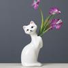 Cute Cat Vase Desktop Ornaments Ceramic Hydroponic Vase Plant Pot Aromatherapy Bottle Home Decor Garden Decoration