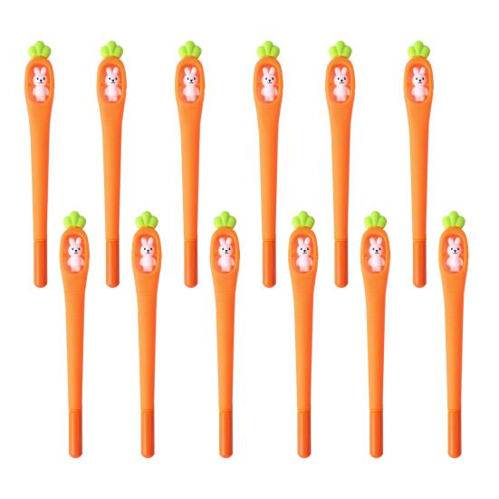 Cute Rabbit Carrot Shape Gel Pens Smooth Writing Cartoon Ink Pens for Note Taking And School Use Fun Animal Novelty Pens for Teens And Office