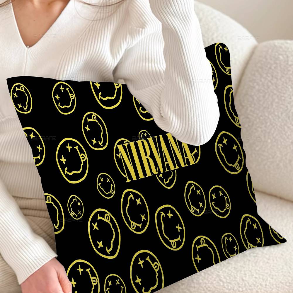 N-Nirvana Band Pillow Gift Home Office Decoration Pillow Bedroom Sofa Car Cushion CoverPillow Case