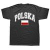Lustiges Vintage Polska Polen Polnische Flagge Grafik T-Shirt Männer Frauen Hip Hop Oversized T-Shirt 100% Baumwolle Komfort T-Shirts