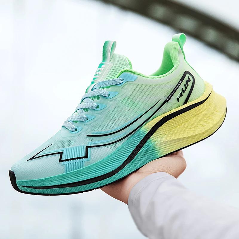 Summer Mens Sports Shoes Racing Trend Comfortable Training Shoes Marathon Anti Slip and Wear-resistant Running Shoes for Daily Use