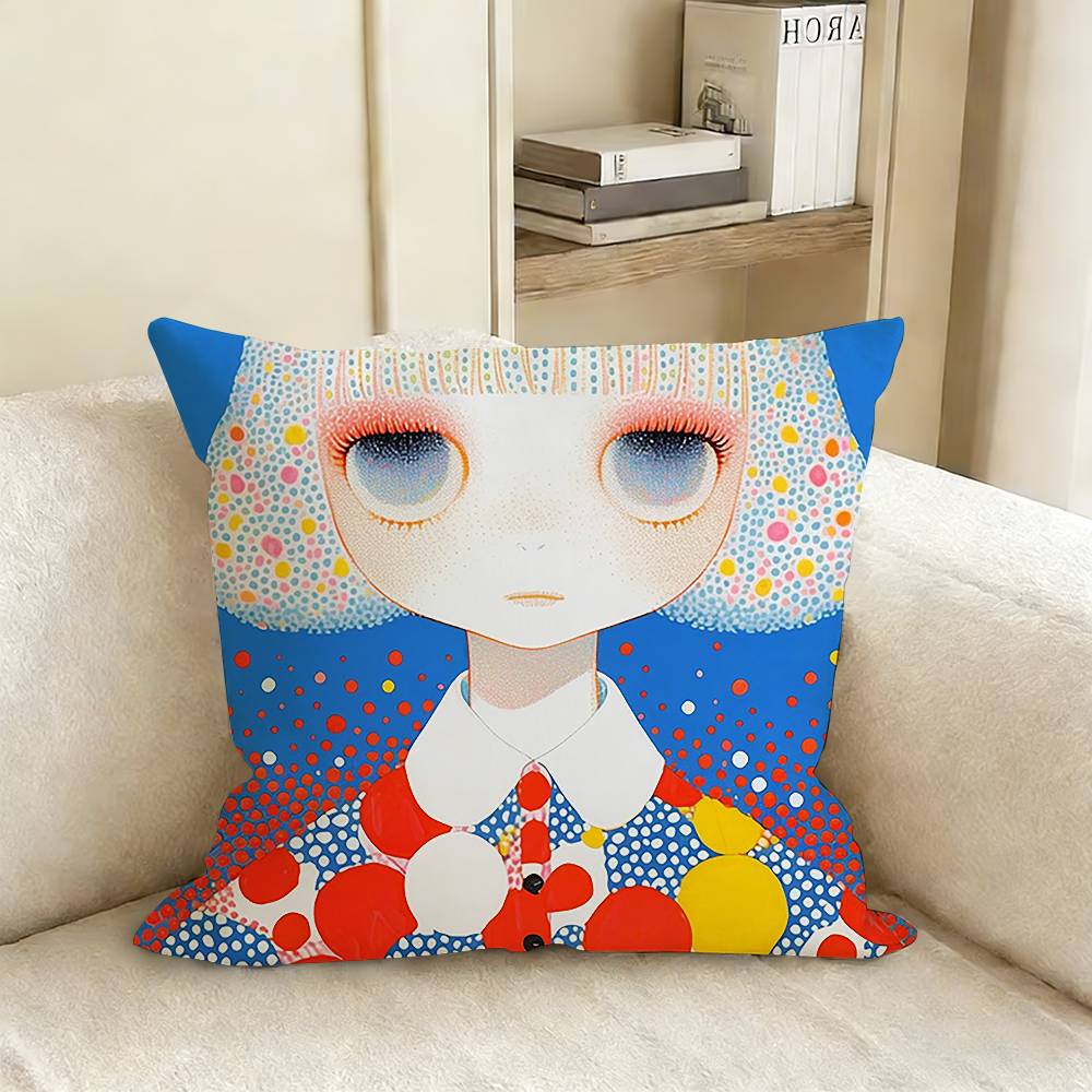 Y-Yayoi K-Kusama Künstlerischer Stil Verschiedene Größen Quadratische Kissenhülle Für Auto Haus Schlafzimmer Dekoration