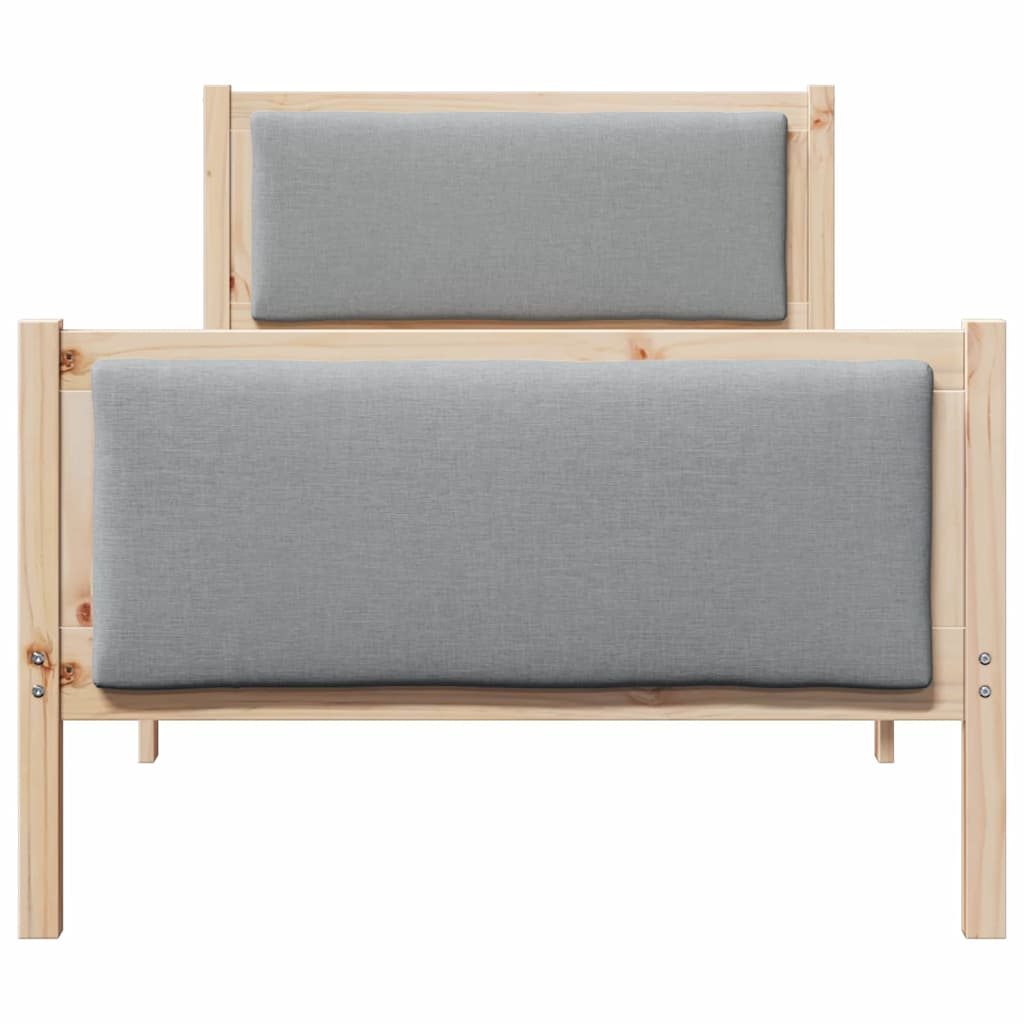 Bed Frame with Headboard Light Grey 90 X 190 Cm Fabric