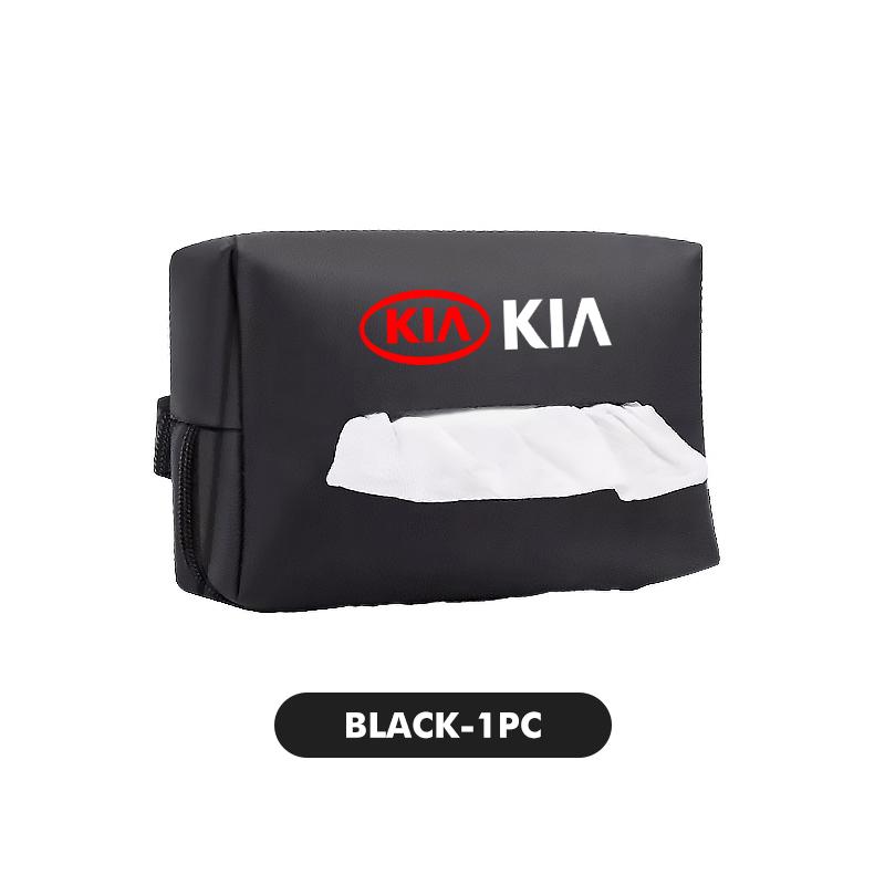 Car Tissue Box Cover Leather Paper Towel Storage Bag For KIA Sorento Stinger Soul Spectra Niro Cadenza SephiaWL2