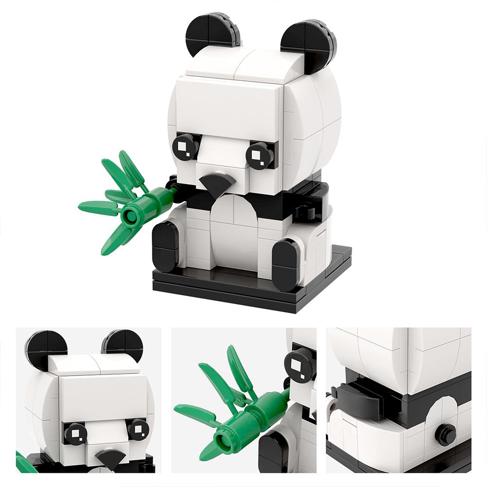 MOOXI Tier-Serie MOC Baustein Panda Tiger Katze BrickHeaded Ser Modell Erwachsene Baustein Kinder Lernspielzeug Für Kinder Geschenk