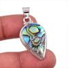 Natural Abalone Shell Gemstone 925 Solid Sterling Silver Gift Pendant 1.75" L6i96