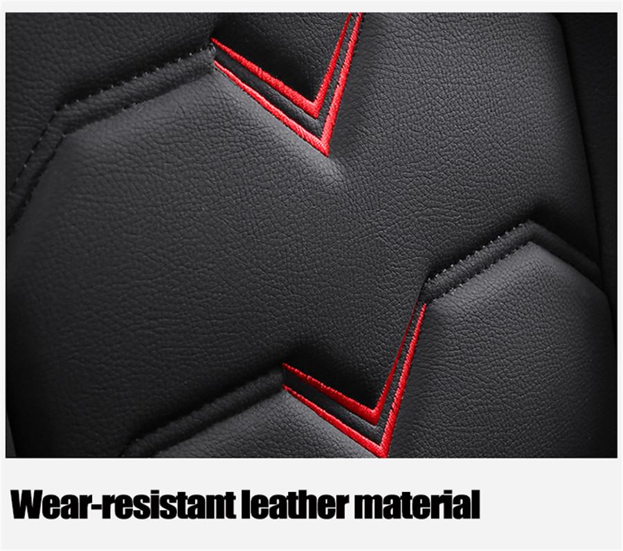 Universelle Schwarze Rote Atmungsaktive Abriebfeste PU-Leder 6D Auto-Styling Auto Autositzbezüge