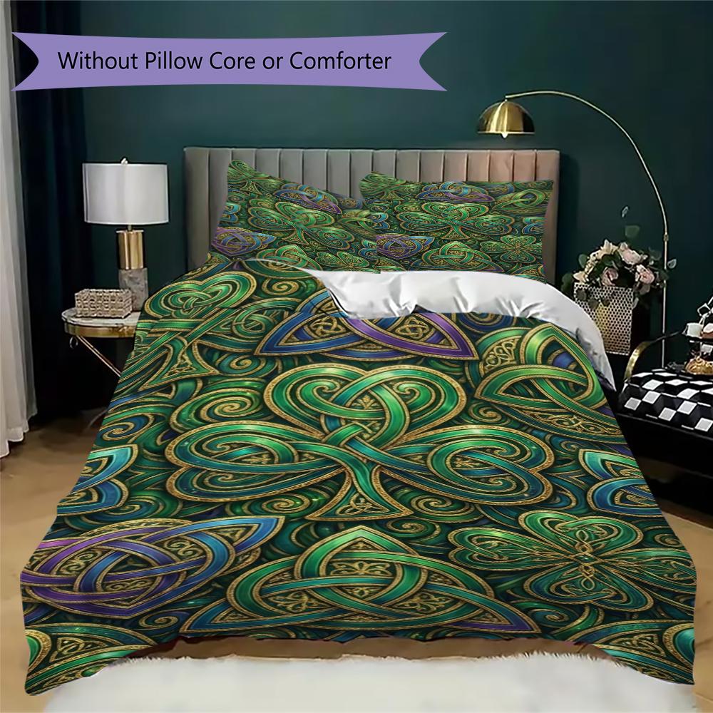 St. Patrick's Day Patroon Beddengoed Dekbed Set Dekbedhoes Kussensloop Huisdecoratie Verjaardagscadeau (1 dekbedovertrek + 2 kussenslopen (zonder vulling))82