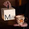 Cute Fairy Tale Pattern Ceramic Mug Cup&saucer Dining Table Coffee Cup Milk Tea Mugs Afternoon Tea Teacup Fruit Juice Container