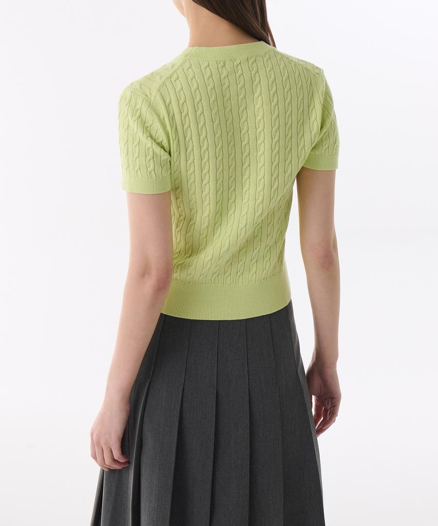 MUSINSA STANDARD WOMAN Women'S Cable Crew Neck Short Sleeve Knit [Melon]