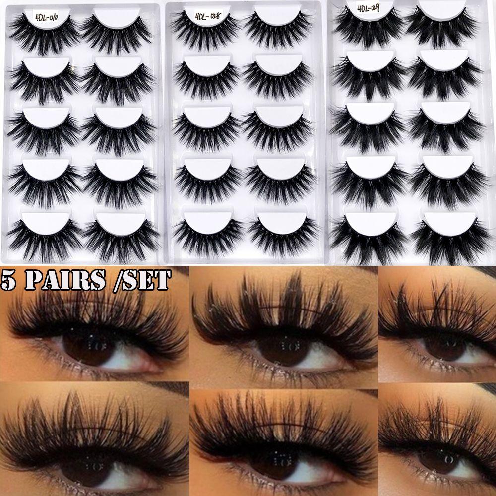 Fluffy Eye Makeup Tools Full Volume Thick False Eyelashes 4D Faux Mink Hair Eye Lash Extension
