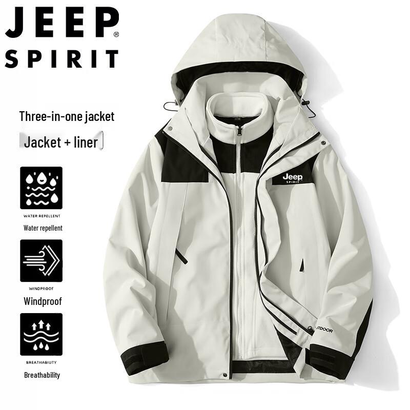 JEEP SPIRIT Men's Outdoor Waterproof Windbreaker
