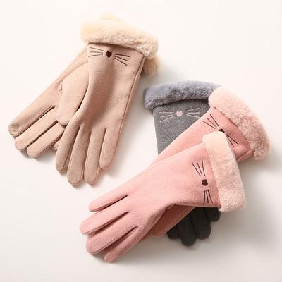 Winter Women's German Velvet Plush Outer Cycling Touch Screen Riding Gloves, Outdoor Snow Gloves