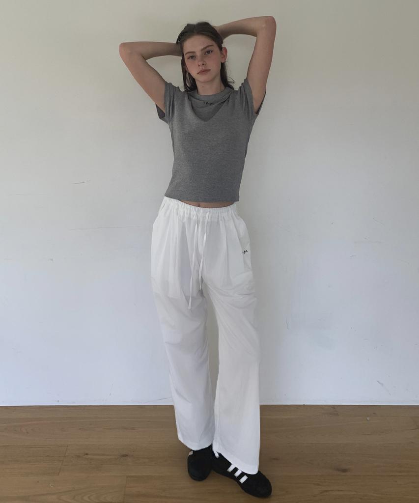 INJIACTIVE Strap Wide Pants White