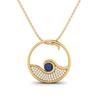 Blue Sapphire Ocean Wave Necklace-925 Sterling Silver