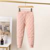 Children's Warm Girls and Boys Quilted Thick Cotton Trousers Winter Silk Trousers Trousers