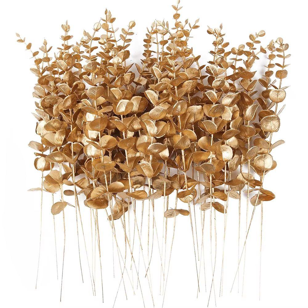 10/20/50pcs Artificial Eucalyptus Leaves Wholesale Fake Plants Vase Home Table Party Wedding Decoration Outdoor Garden Christmas