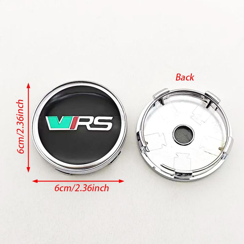 LLEV2 4Pcs 60mm Car Wheel Hub Caps Cover Rim Logo V VRS Badge For Skoda Fabia Octavia Rapid Kodiaq Superb A4 A5 Mk3 Karoq Accessories