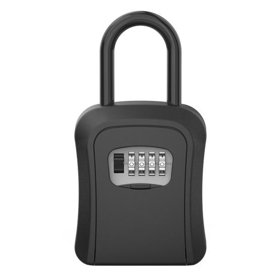 1 Set Key Box with Hanging Hook 4 Digit Password High Hardness Good Security Quick Reset Anti-theft Wall-Mounted Key Safe Combination Padlock Home