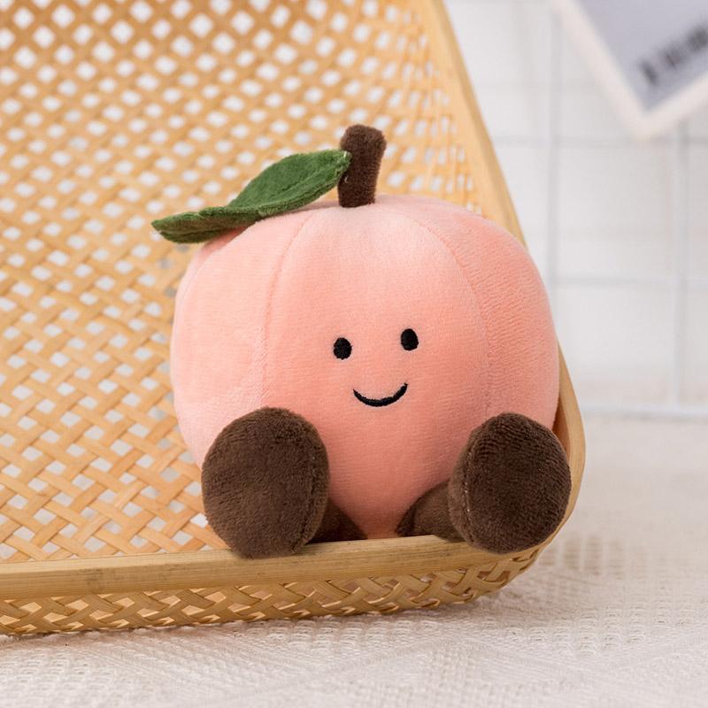 Kawaii Cartoon Obst Serie Plüschtier Niedliche Gemüse Mais Aubergine Pitahaya Pfirsich Birne Banane Wassermelone Plüschspielzeug Heimdekoration für Kinder entworfen