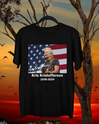 NIEUW Kris Kristofferson, Country Zanger 1936-2024 Zwart Alle Maten Shirt OM54 Unisex T-shirt