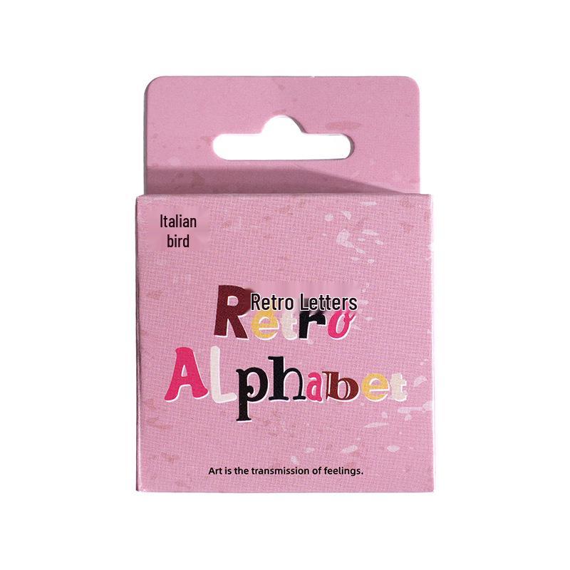 Yi Niao Retro Englische Buchstaben Aufkleber Packung: 46 DIY Klebeaufkleber zur Journaldekoration