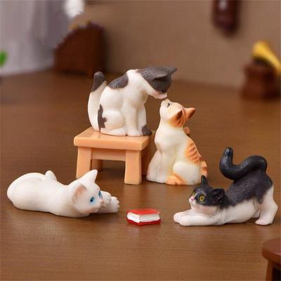 Katzenornament, Kunststoff-Miniaturen, Katze, Mehrzweck-Tier, Katze, Mikro-Landschaftsdekoration, Mini-Katze, Basteln, Miniaturfiguren