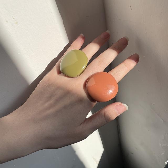 Anillos Irregulares Anchos Grandes Gruesos para Mujeres Vintage Acrílico Resina Otoño Invierno Geométricos Apilables Joyería para Dedos