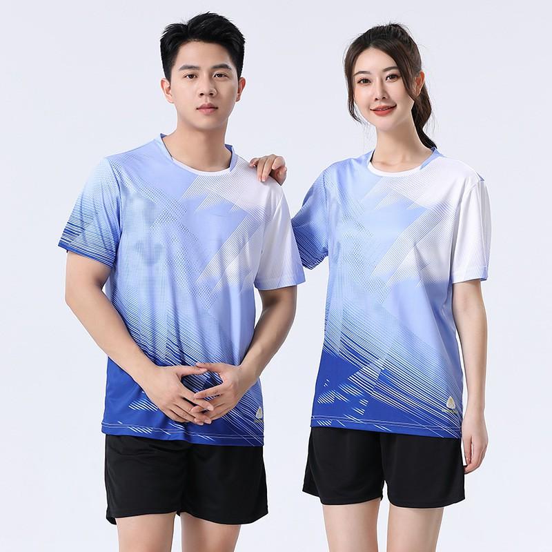 Unisex Quick-Dry Sport Set Running Tennis Volleyball Training Competition Soft Breathable Short Sleeve Athletic Outfit