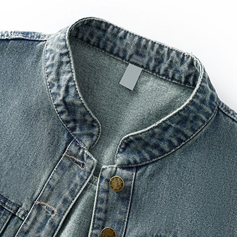 Spring and Autumn Short Nostalgic Retro Denim Vest Fashionable Versatile Loose Sleeveless Outer Wear Thin Vest