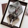 New Luxury Floral Print 70*70cm Satin Square Scarf Women Soft Hairband Neckerchief Tie Female Headband Foulard Bag Ribbon