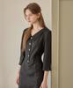 Julie And Kara 26Ss Calla140 Shebigins Atelier Tweed Dress Black