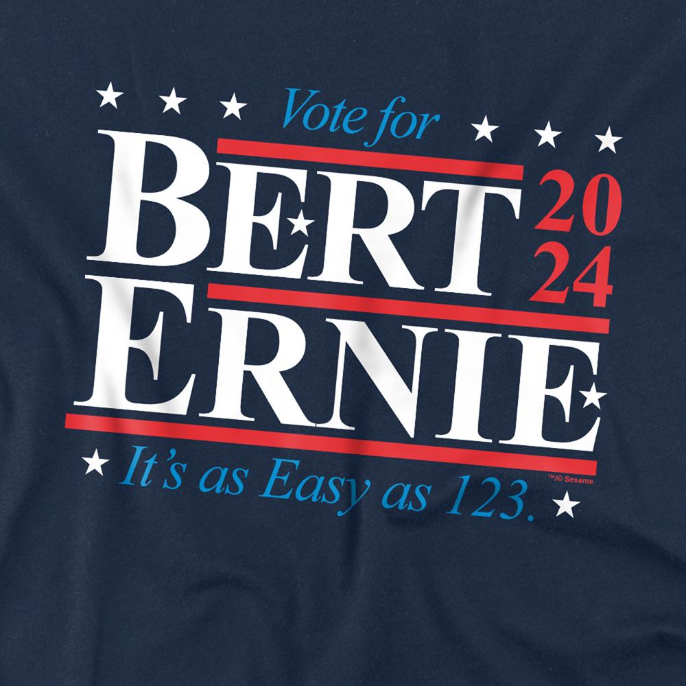 Sesame Street Unisex Adult Bert Ernie For President 123 Vote T-Shirt