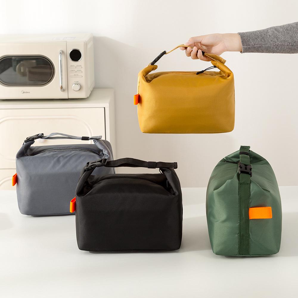 Große japanische Bento-Tasche - Isolierte Lunchtasche mit verdickter Folie, tragbare Handtasche für die Arbeit