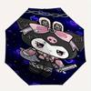 Kuromi Automatic Folding Umbrella-Simple 8-Rib Design, Bright Cartoon Pattern, Durable Iron Frame, Suitable For Travel, Outdoor, Beach-Cute