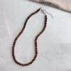 Maillard Light Luxury Coffee Pearl & Tiger's Eye Beaded Clavicle Necklace