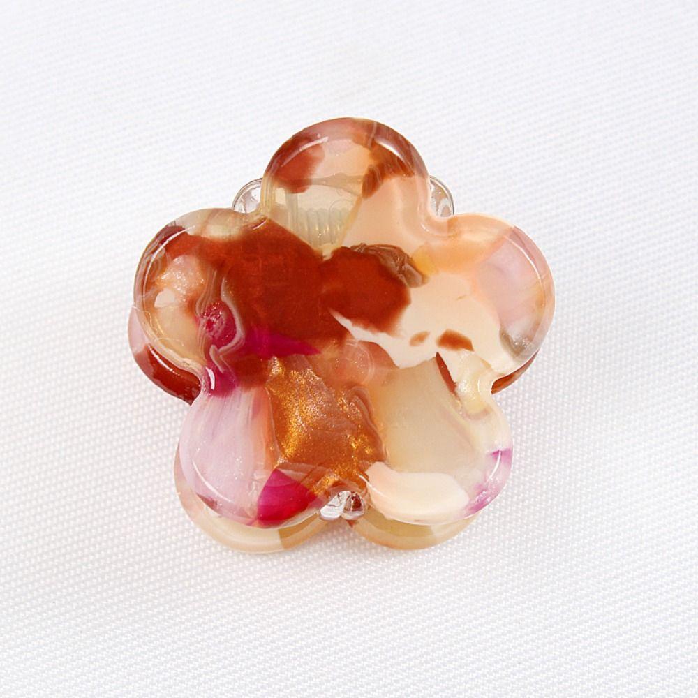 4 Pcs PVC Acetate Hair Clips Mini Size Crab Claw Clips Cute Flower Hairpin Daily Wear