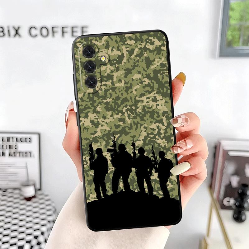Camouflage Military Pattern Soft Phone Case for Samsung A17 A37 A57 A16 A26 A36 A56 A15 A25 A35 A55 A14 A24 A34 A54 A13 A23 A33