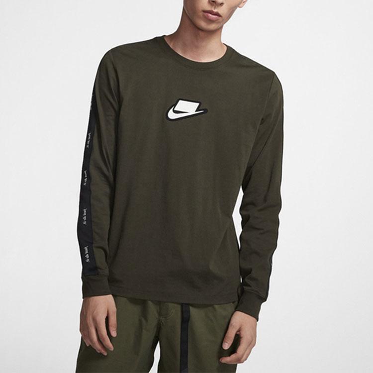 Nike Men's Logo Long-Sleeve T-Shirt Olive CI6215-355