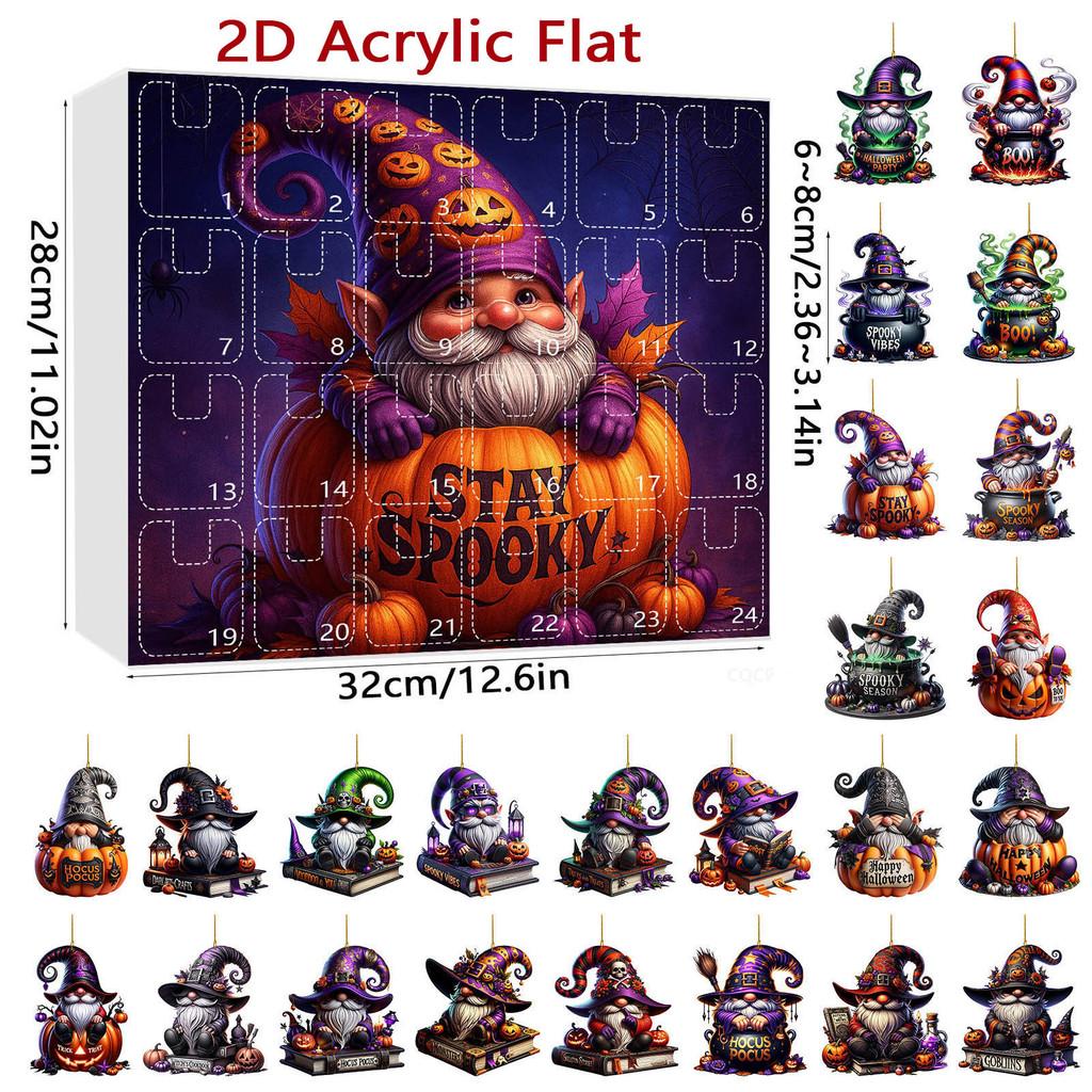 Halloween Countdown Calendar With Cartoon Ghosts Acrylic Decor For Party Gifts