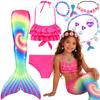 Mermaid Tail Swimsuit Mermaid Costume Mermaid Jewelry Set 146 152 CM (150)