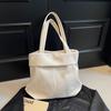 New casual canvas fashionable solid color large capacity solid color tote canvas crossbody shoulder portable tote bag