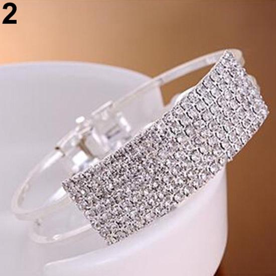 Elegant Women Bangle Wristband Bracelet Cuff Bling Lady Gift ADM
